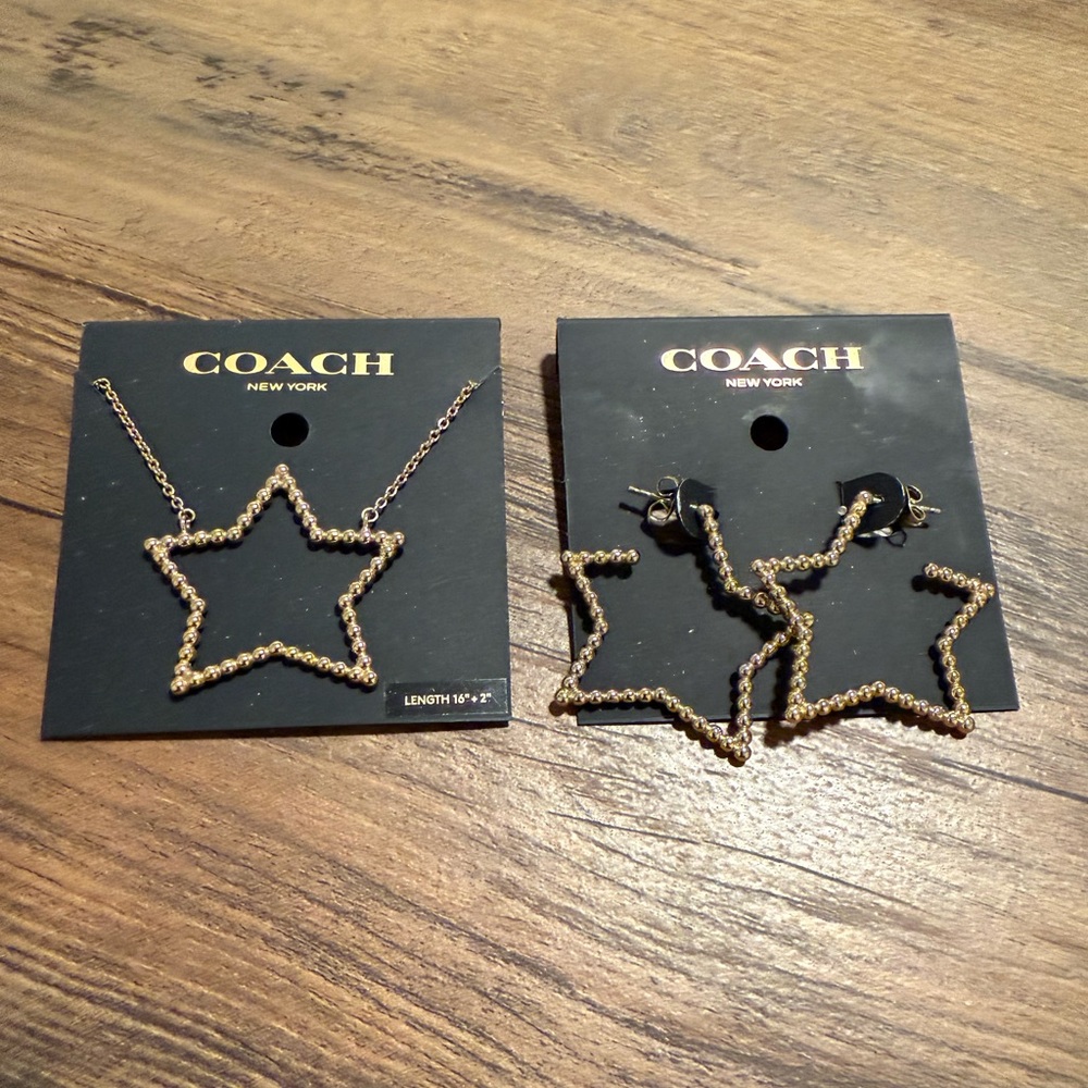 Coach star necklace and matching earrings